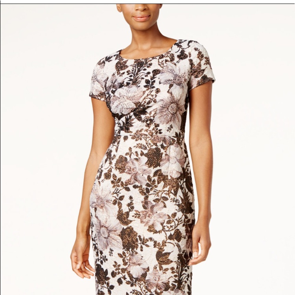 Adriana Papel column floral gown